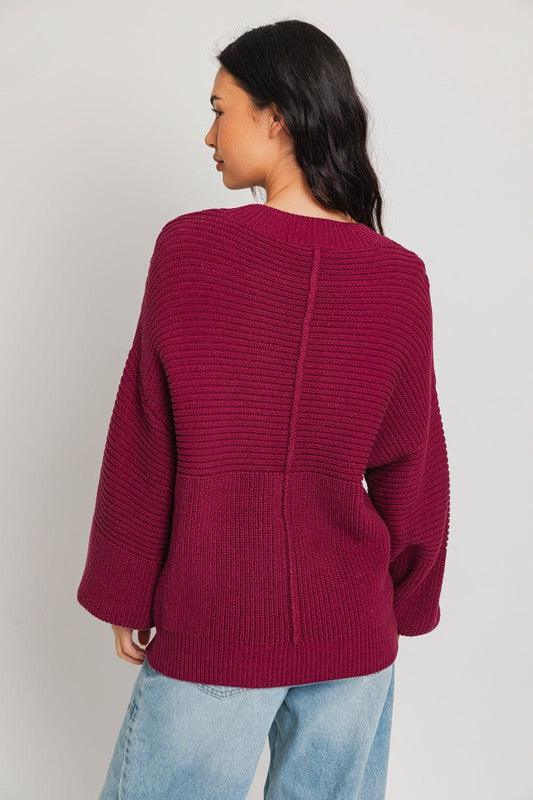 Ribbed Knitted Sweater - Leur Beau Monde Boutique