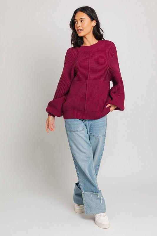 Ribbed Knitted Sweater - Leur Beau Monde Boutique