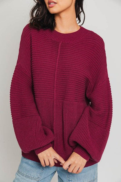 Ribbed Knitted Sweater - Leur Beau Monde Boutique