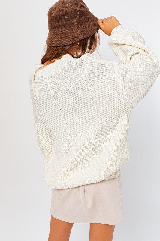 Ribbed Knitted Sweater - Leur Beau Monde Boutique