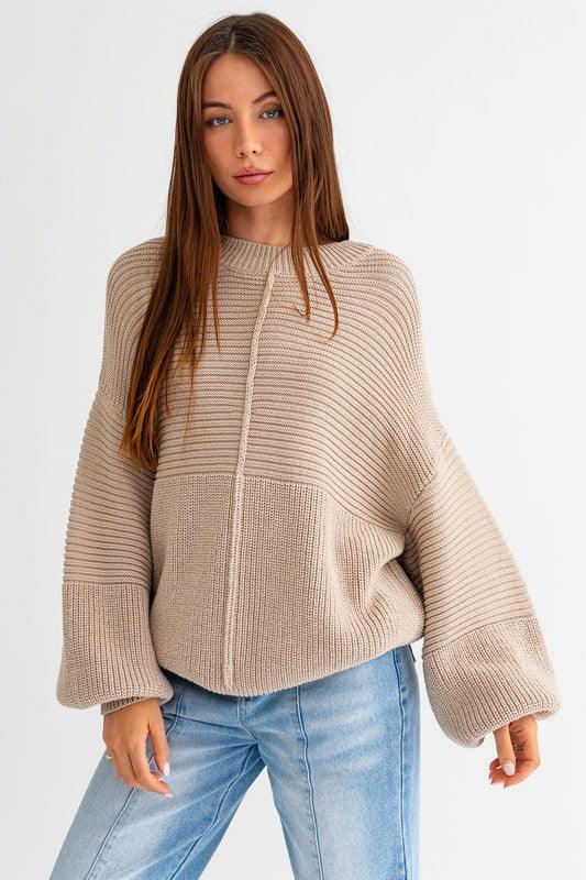 Ribbed Knitted Sweater - Leur Beau Monde Boutique