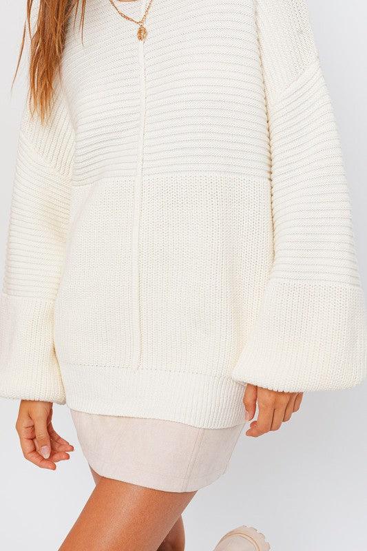 Ribbed Knitted Sweater - Leur Beau Monde Boutique