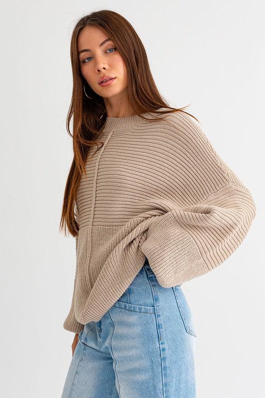 Ribbed Knitted Sweater - Leur Beau Monde Boutique