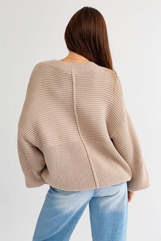 Ribbed Knitted Sweater - Leur Beau Monde Boutique