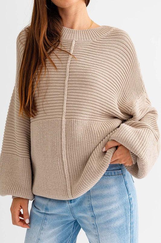 Ribbed Knitted Sweater - Leur Beau Monde Boutique