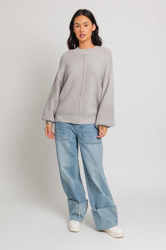 Ribbed Knitted Sweater - Leur Beau Monde Boutique