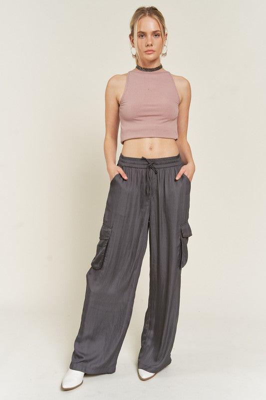 SATIN CARGO PANTS - Leur Beau Monde Boutique