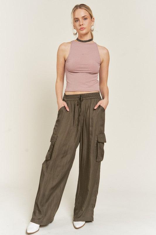 SATIN CARGO PANTS - Leur Beau Monde Boutique