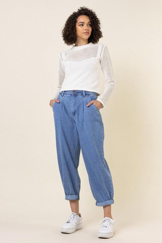 Slouchy High Waisted Jeans - Leur Beau Monde Boutique