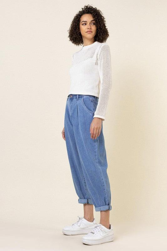 Slouchy High Waisted Jeans - Leur Beau Monde Boutique