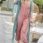 Solid Long Cardigan With Fringe - Leur Beau Monde Boutique