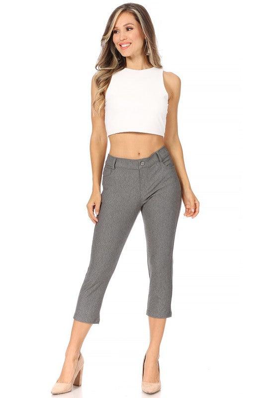 Stretchy, pull up, capri jeggings - Leur Beau Monde Boutique