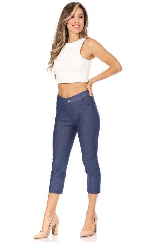 Stretchy, pull up, capri jeggings - Leur Beau Monde Boutique