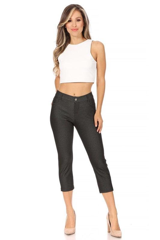 Stretchy, pull up, capri jeggings - Leur Beau Monde Boutique