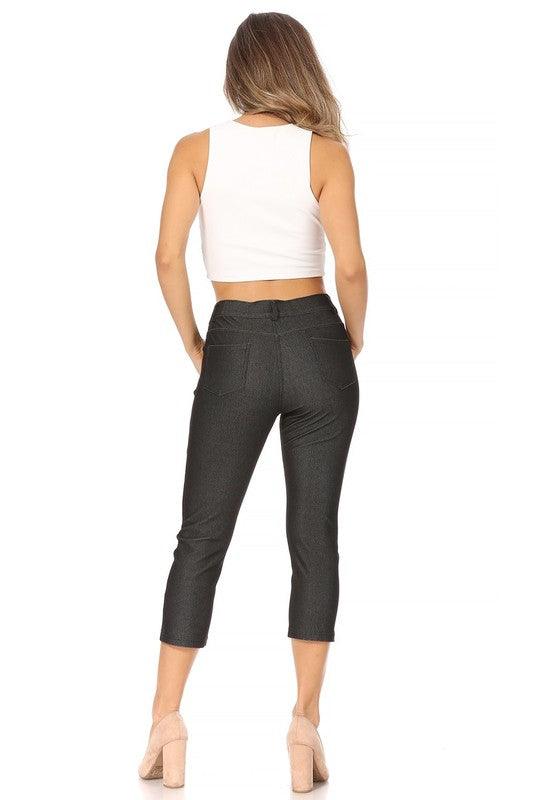 Stretchy, pull up, capri jeggings - Leur Beau Monde Boutique