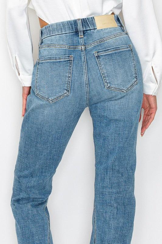 TUMMY CONTROL HIGH RISE STRAIGHT JEANS - Leur Beau Monde Boutique