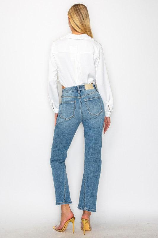 TUMMY CONTROL HIGH RISE STRAIGHT JEANS - Leur Beau Monde Boutique