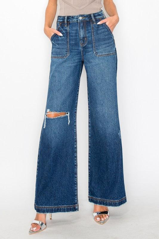 ULTRA HIGH RISE RELAXED FLARE JEANS - Leur Beau Monde Boutique