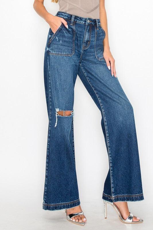 ULTRA HIGH RISE RELAXED FLARE JEANS - Leur Beau Monde Boutique