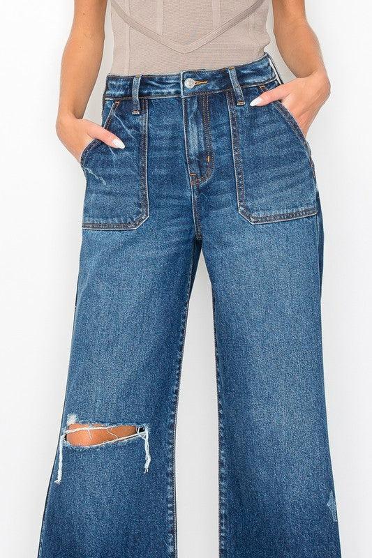 ULTRA HIGH RISE RELAXED FLARE JEANS - Leur Beau Monde Boutique