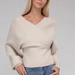 Viscose Cross Wrap Pullover Sweater - Leur Beau Monde Boutique