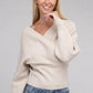 Viscose Cross Wrap Pullover Sweater - Leur Beau Monde Boutique