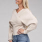 Viscose Cross Wrap Pullover Sweater - Leur Beau Monde Boutique