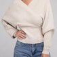 Viscose Cross Wrap Pullover Sweater - Leur Beau Monde Boutique