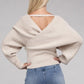 Viscose Cross Wrap Pullover Sweater - Leur Beau Monde Boutique