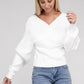 Viscose Cross Wrap Pullover Sweater - Leur Beau Monde Boutique