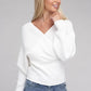 Viscose Cross Wrap Pullover Sweater - Leur Beau Monde Boutique