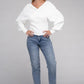 Viscose Cross Wrap Pullover Sweater - Leur Beau Monde Boutique