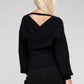 Viscose Cross Wrap Pullover Sweater - Leur Beau Monde Boutique