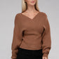 Viscose Cross Wrap Pullover Sweater - Leur Beau Monde Boutique