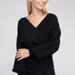 Viscose Cross Wrap Pullover Sweater - Leur Beau Monde Boutique