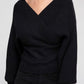 Viscose Cross Wrap Pullover Sweater - Leur Beau Monde Boutique