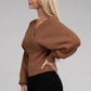 Viscose Cross Wrap Pullover Sweater - Leur Beau Monde Boutique