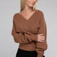 Viscose Cross Wrap Pullover Sweater - Leur Beau Monde Boutique