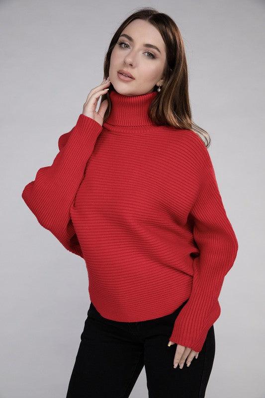 Viscose Dolman Sleeve Turtleneck Sweater - Leur Beau Monde Boutique