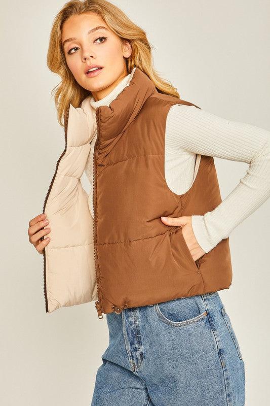 Woven Solid Reversible Vest - Leur Beau Monde Boutique