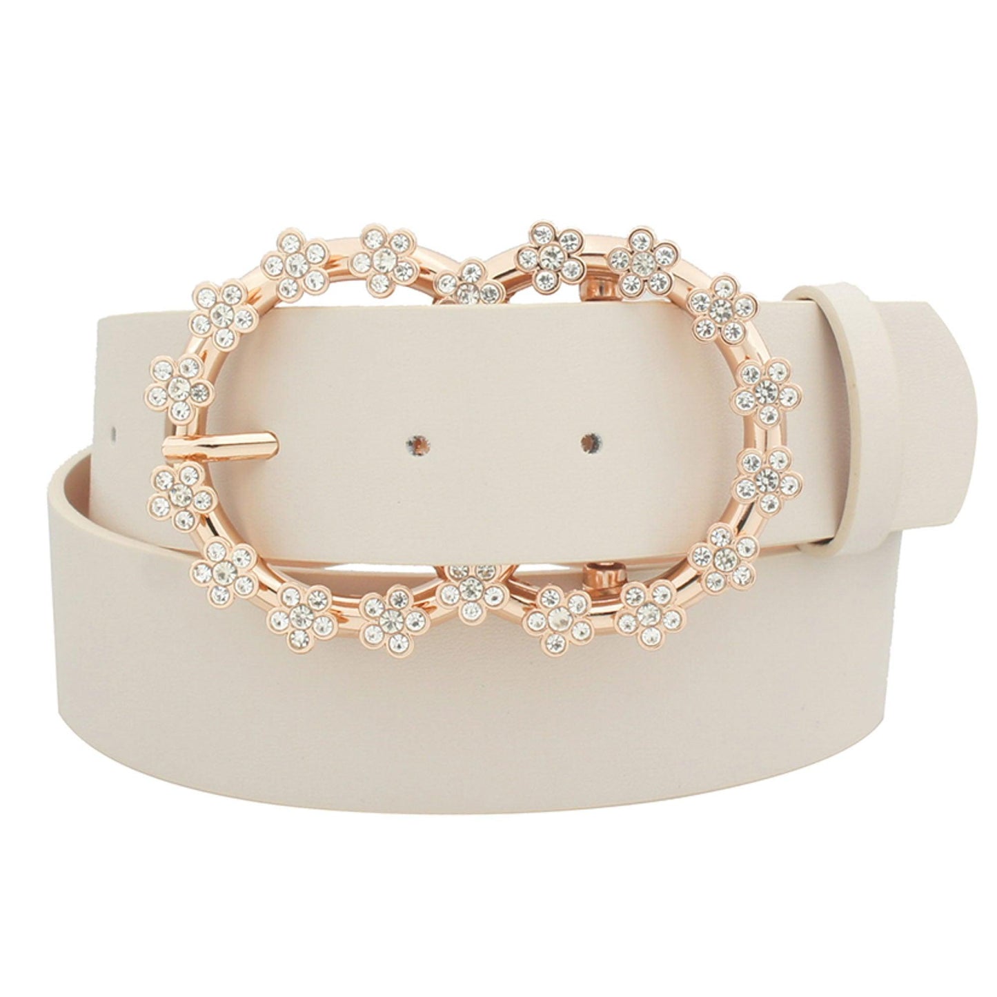 3d Rhinestone Flower Double Circle Belt - Leur Beau Monde Boutique