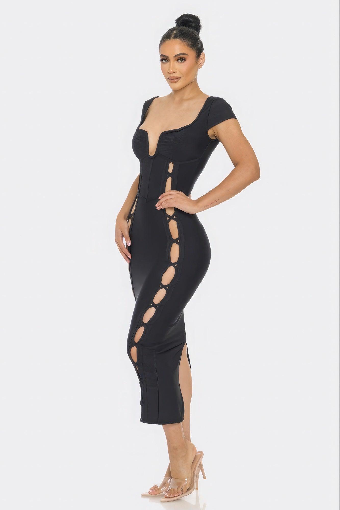 Bandage Midi Dress - Leur Beau Monde Boutique