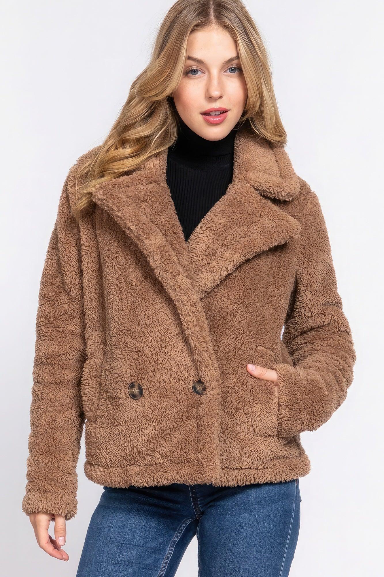 Faux Fur Sherpa Jacket - Leur Beau Monde Boutique