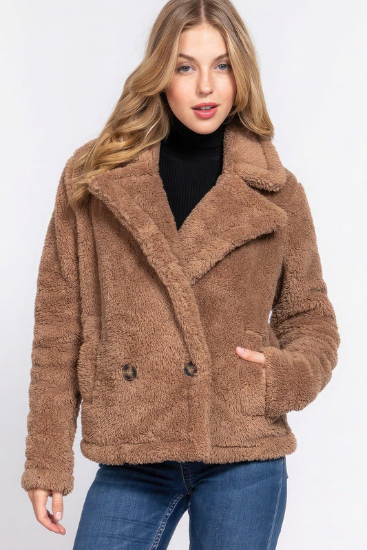 Faux Fur Sherpa Jacket - Leur Beau Monde Boutique