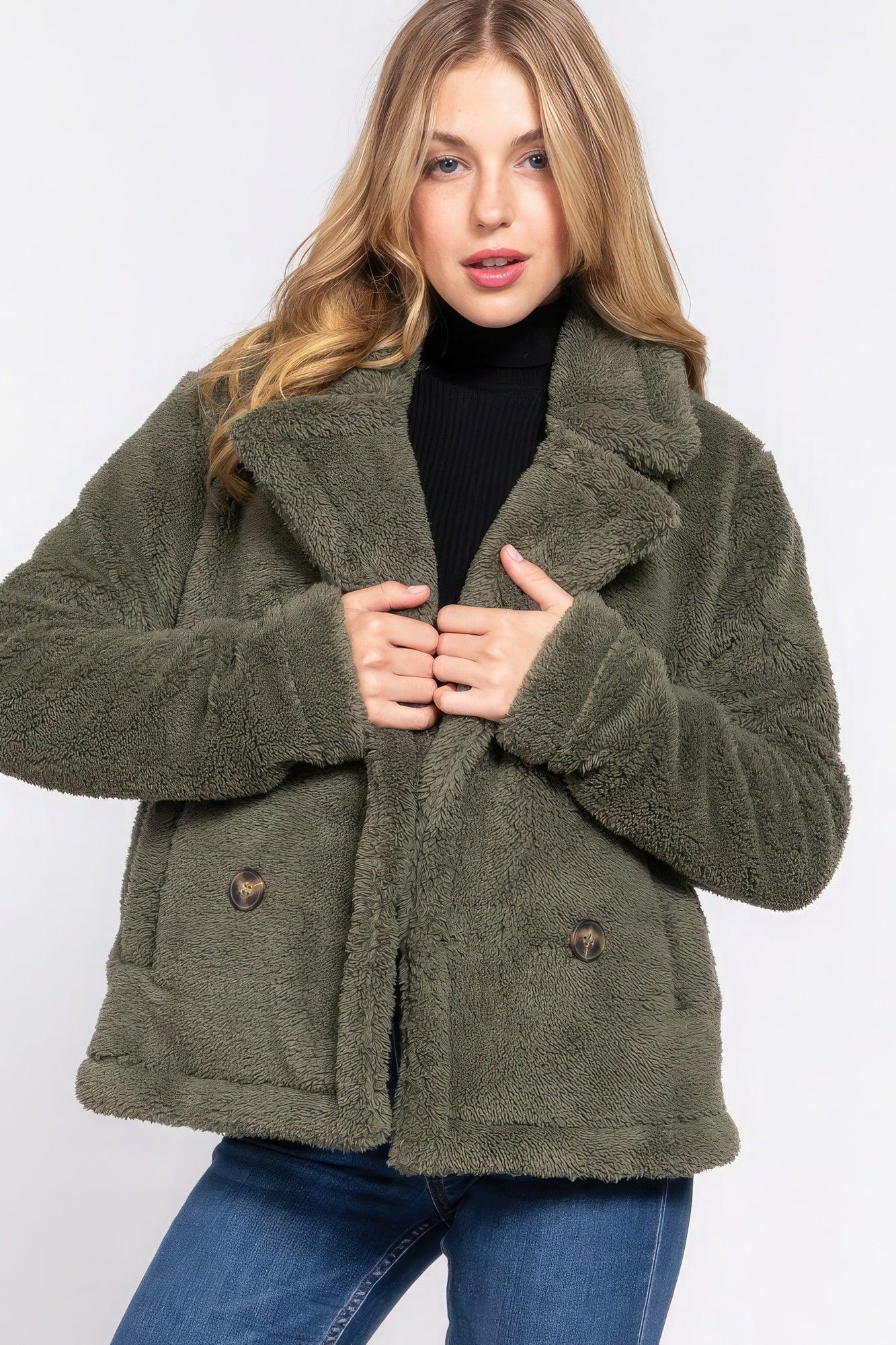 Faux Fur Sherpa Jacket - Leur Beau Monde Boutique