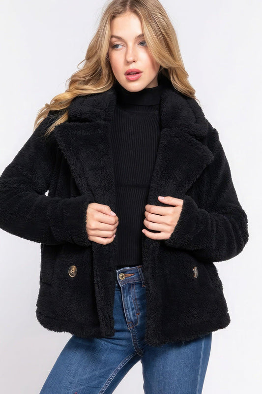 Faux Fur Sherpa Jacket - Leur Beau Monde Boutique