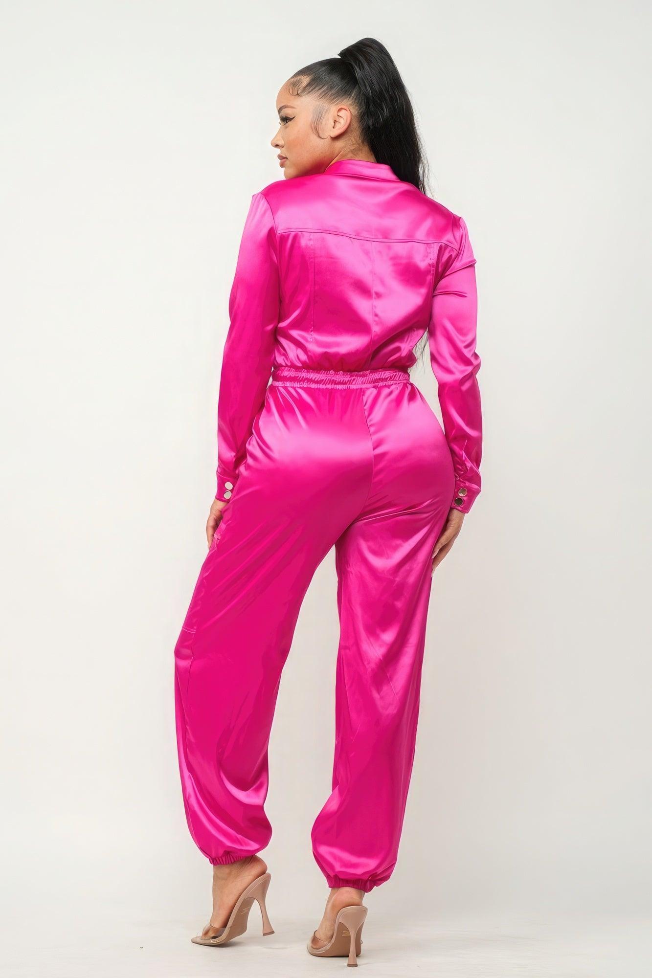 Front Zipper Pockets Top And Pants Jumpsuit - Leur Beau Monde Boutique