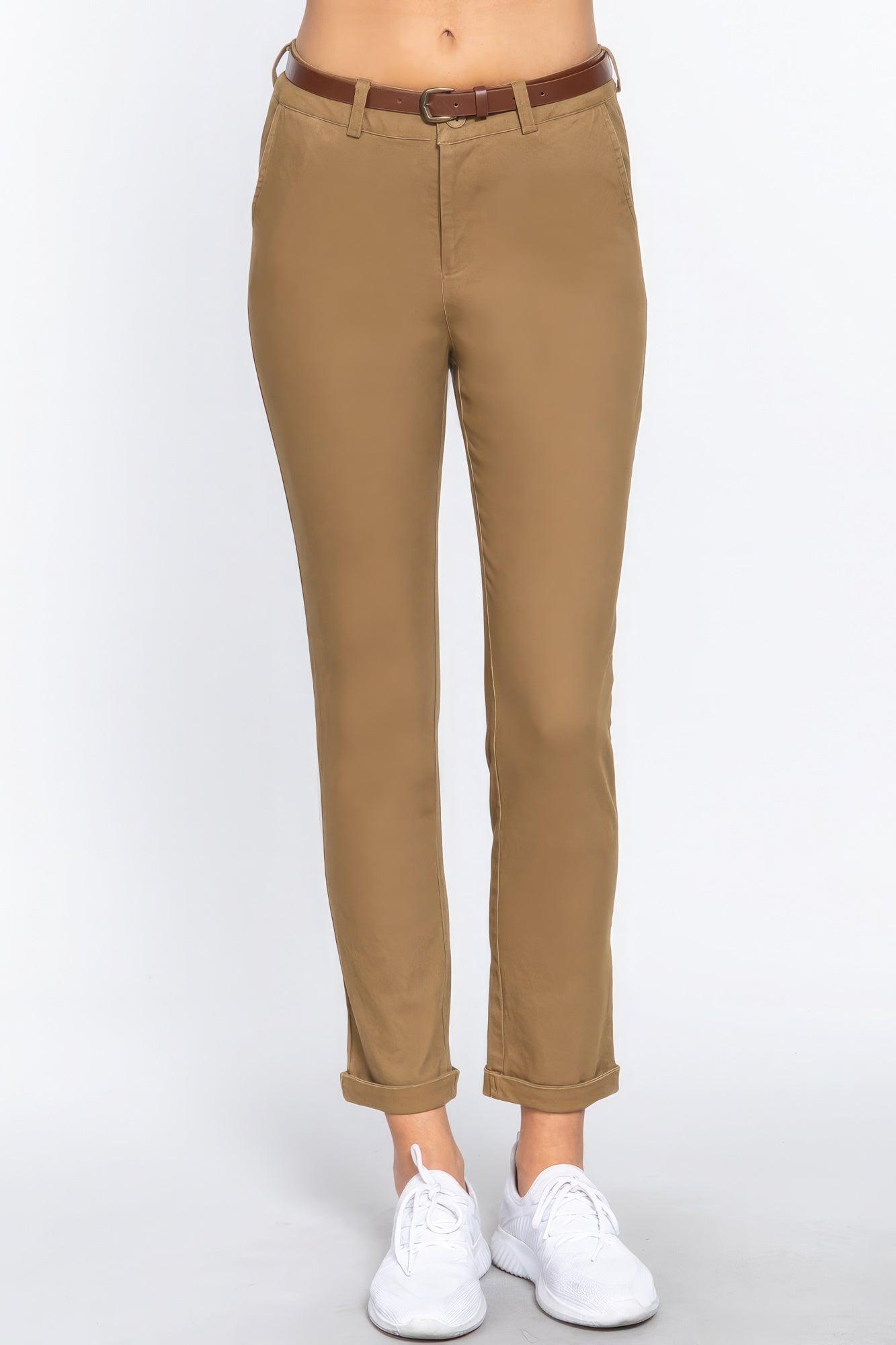 Cotton-span Twill Belted Long Pants - Leur Beau Monde Boutique