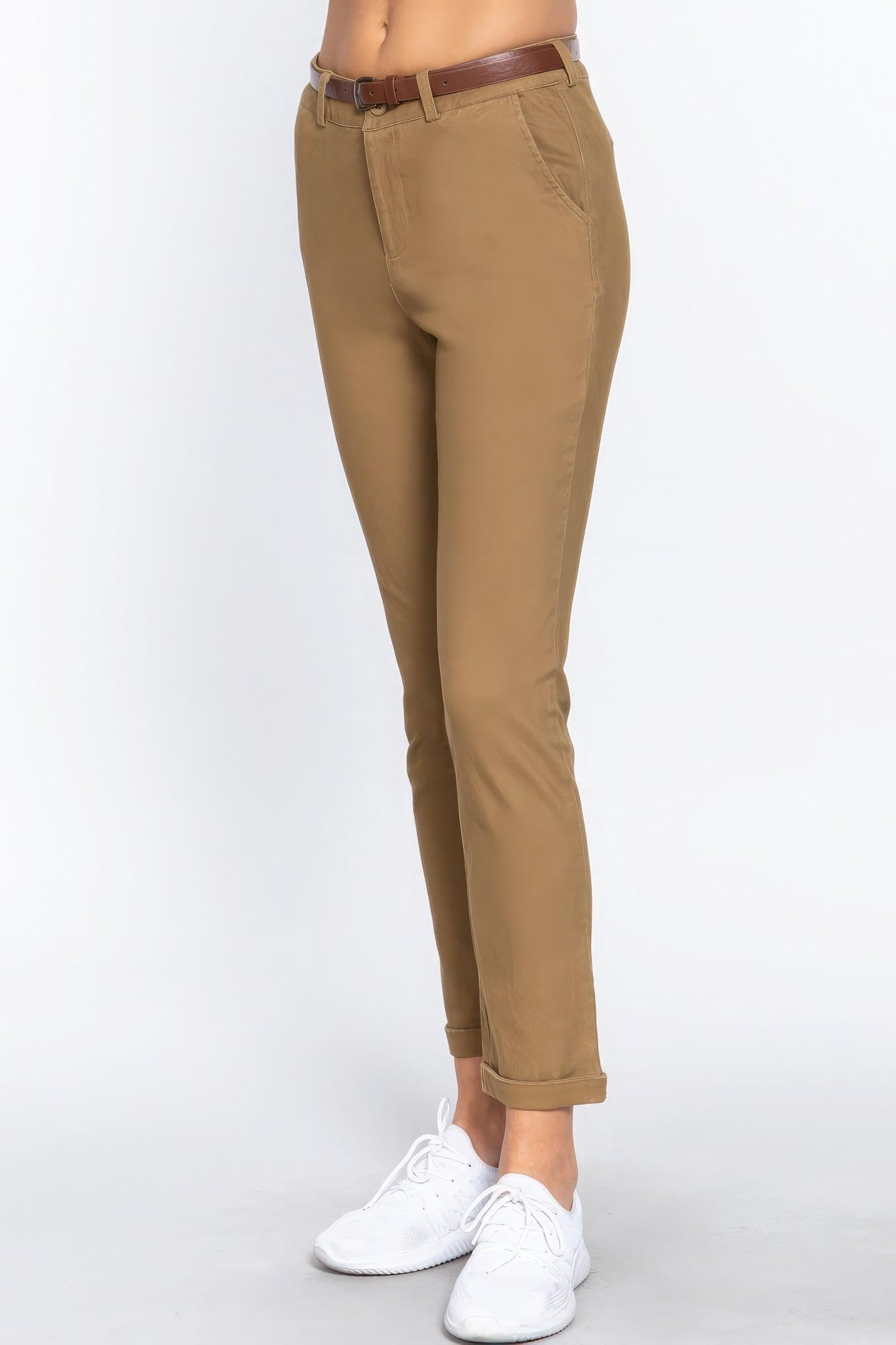 Cotton-span Twill Belted Long Pants - Leur Beau Monde Boutique