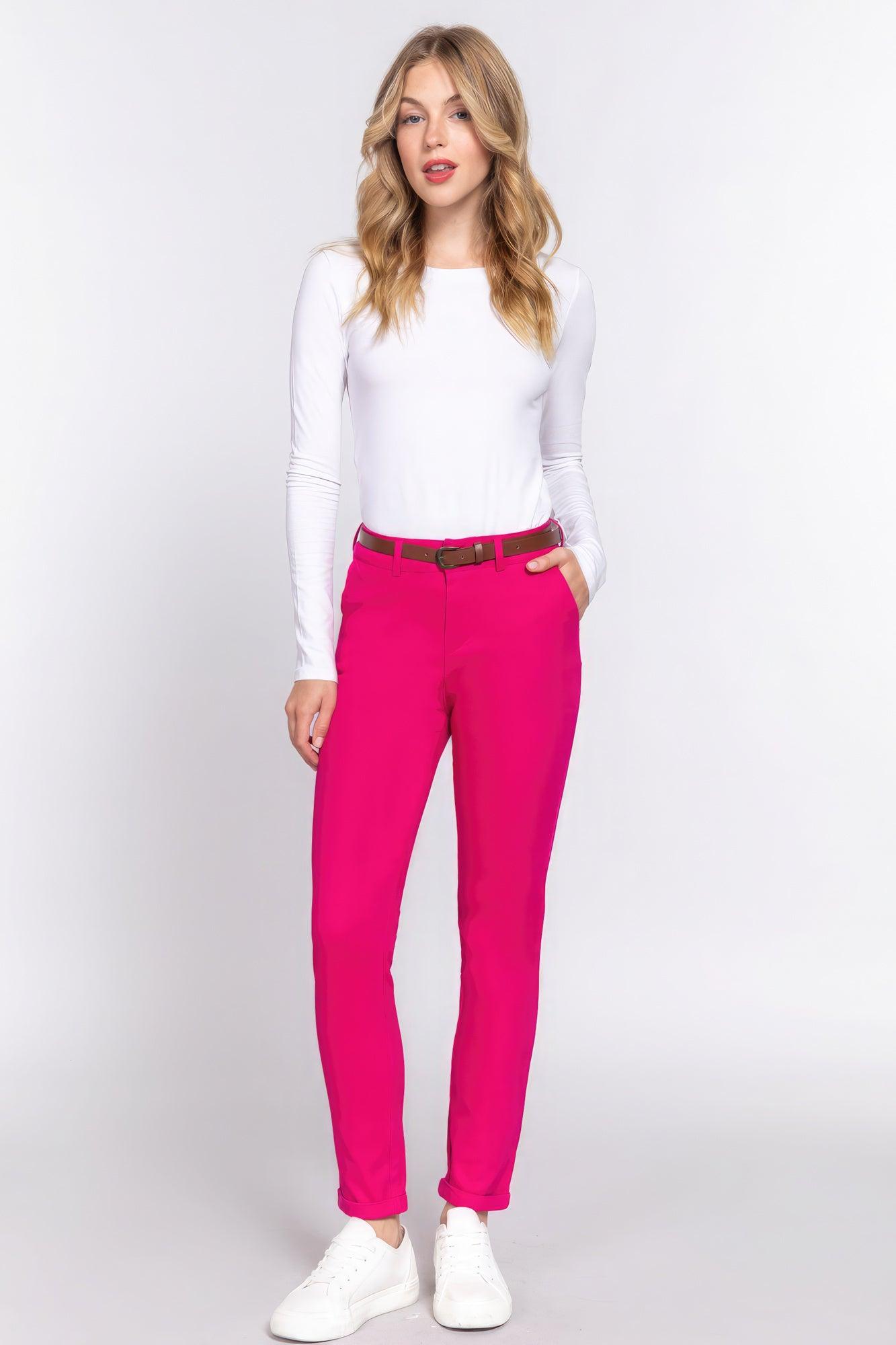 Cotton-span Twill Belted Long Pants - Leur Beau Monde Boutique